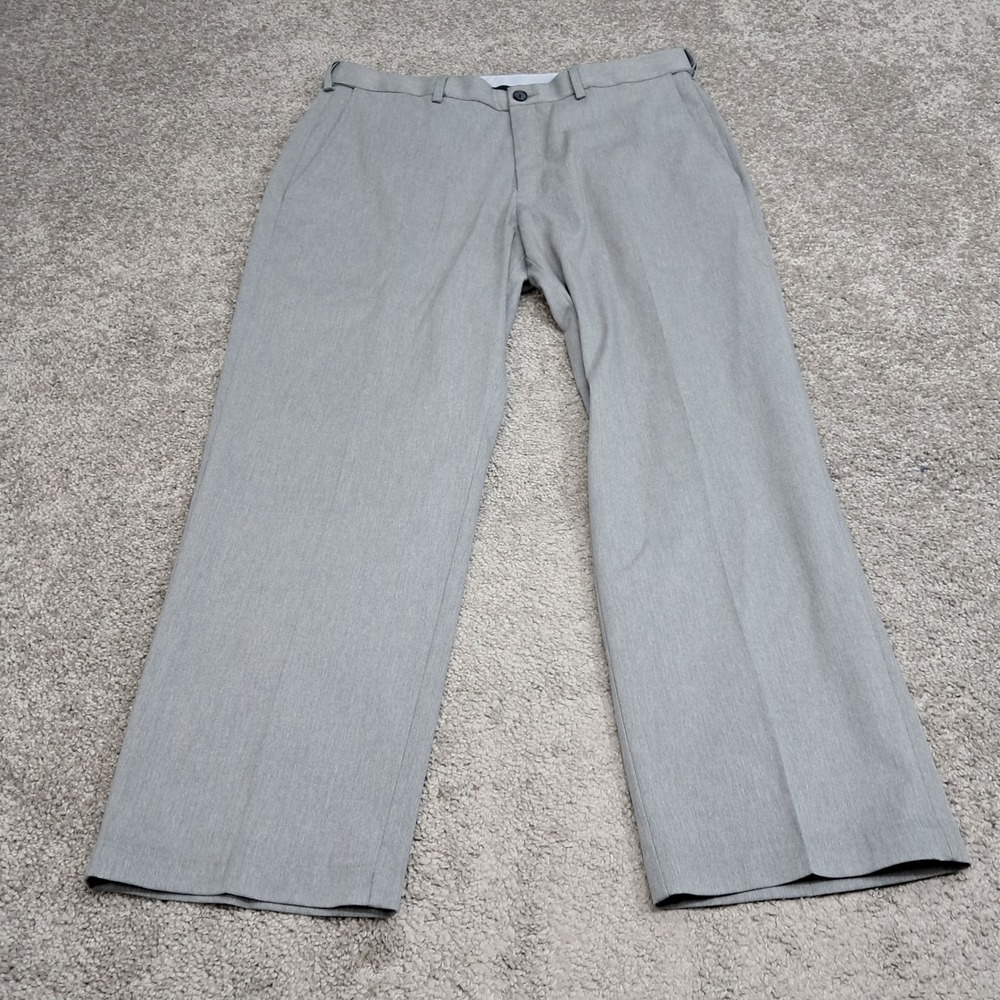 Haggar Mens Premium No Iron Twill Classic Fit Pants Gray 36x29 1031786
